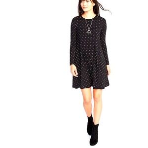 Elegant Black Polka Dot Dress